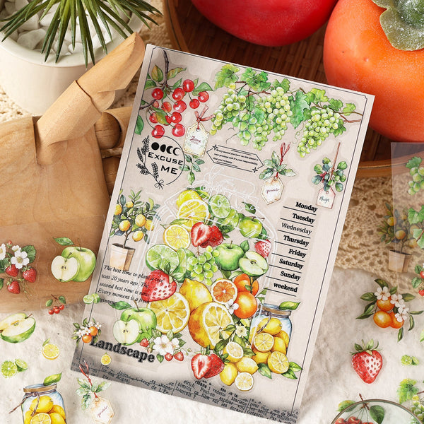Natural Time PET Stickers Vegetables Plants For Journal Lovers