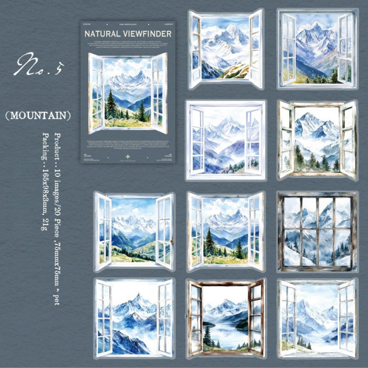 Natural Viewfinder PET Stickers Artistic Use