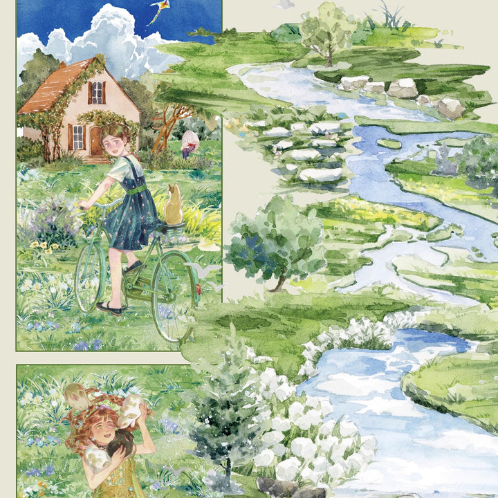 Nature Scenery Tape Little Stream Forest