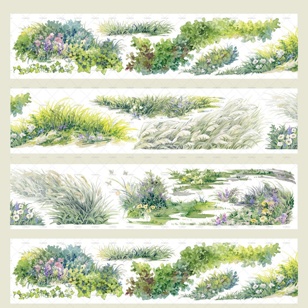 Nature Scenery Tape Weedy Forest Landscape PET Washi