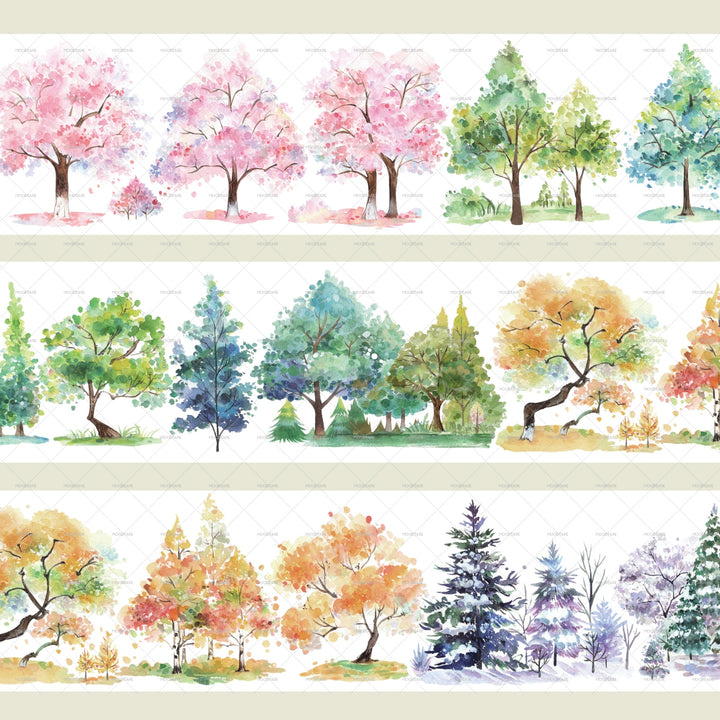 Nature Tree Tape Four Colors Scenery