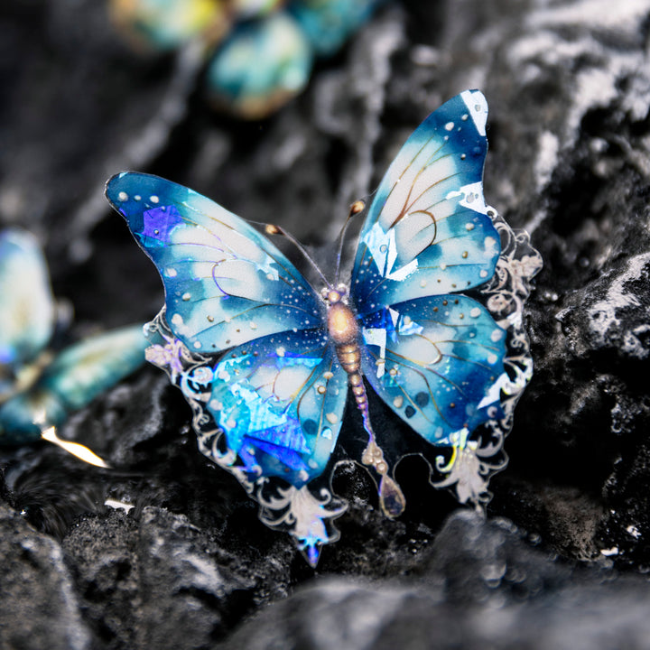 Night Butterfly Washi Tape - Shell Polishing for Scrapbooking and Journaling