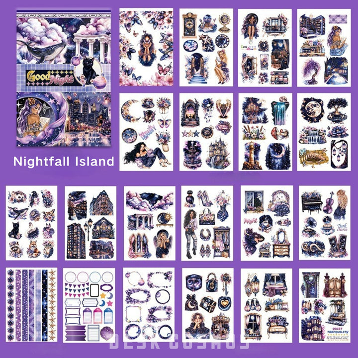 Nightfall Fog and Light Mood Stickers for Retro Vibes