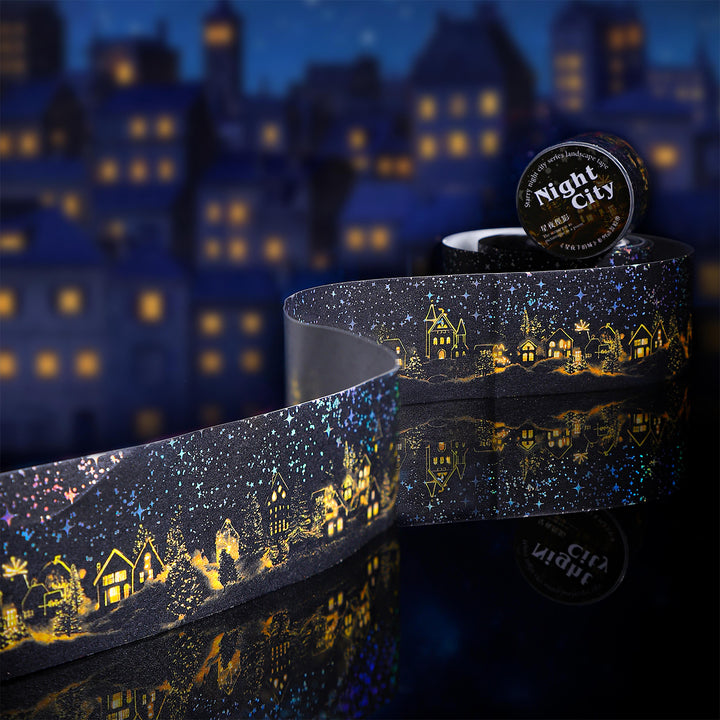 Ninght City Washi Tape Scenery Creation Beautiful Night Art Journal Tape