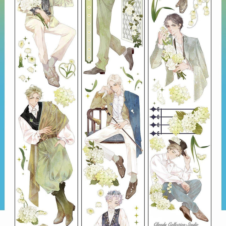 Elegant Floral Gentleman PET Tape - Desk Cosmos