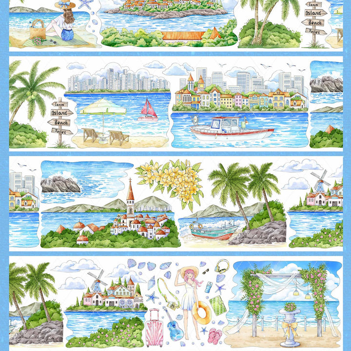 Ocean PET Tape Midsummer Tide Ocean Creative Craft Tape