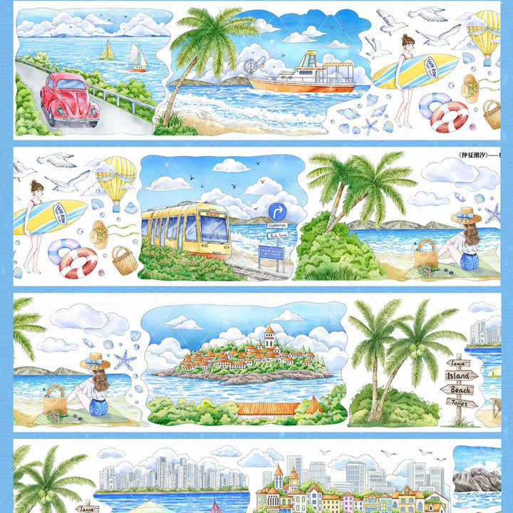 Ocean PET Tape Midsummer Tide Washi Alternative for Journaling