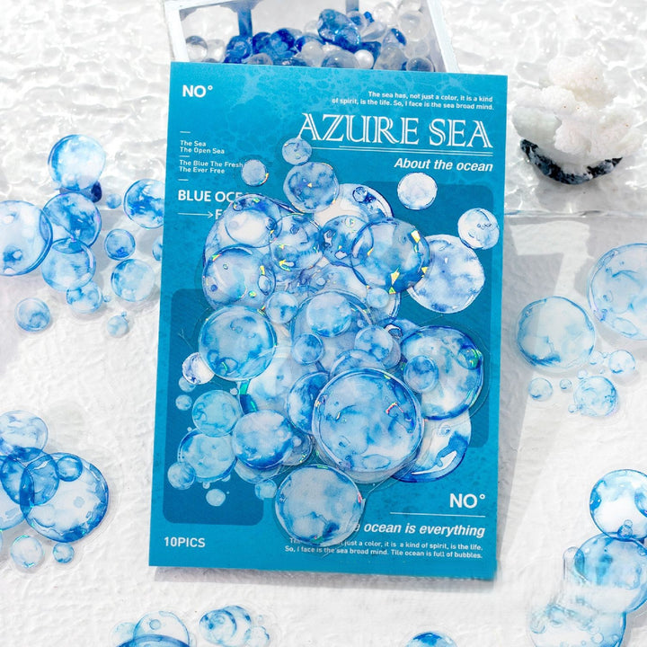 Ocean Stickers Blue Sea Characters Creative Design