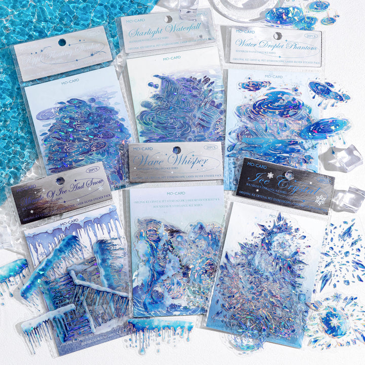 Ocean Stickers Boundless Water 3D Glitter Scrapbook Supplies