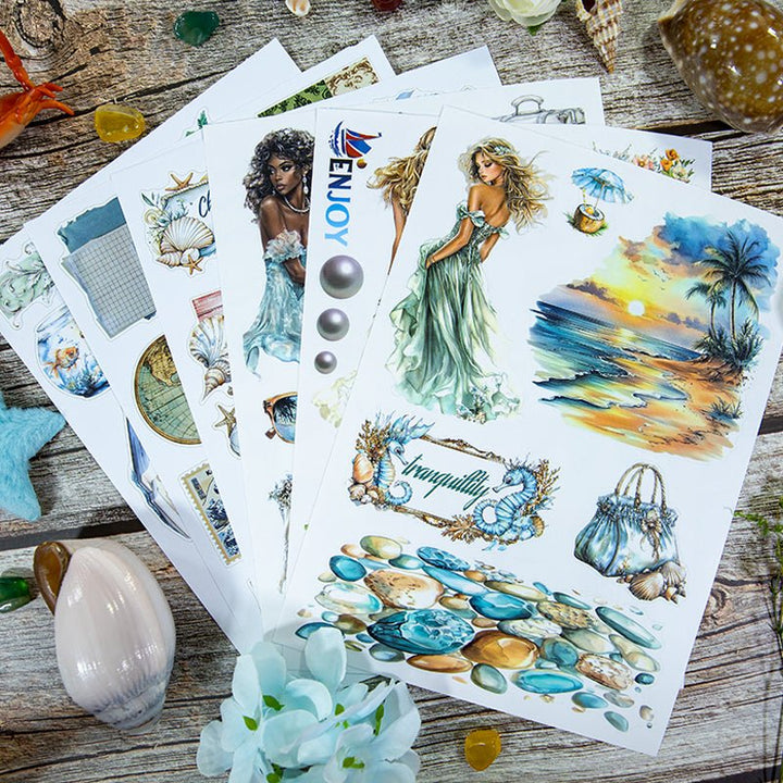 Ocean Stickers Cool Shallow Sea Book Character Design