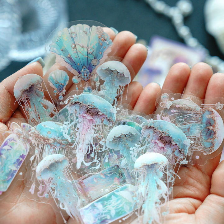 Ocean Stickers Jellyfish Fantasy Map Cute Sea Animals