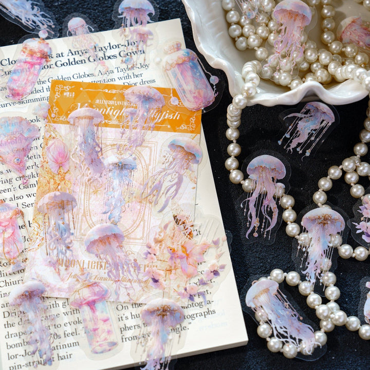 Ocean Stickers Jellyfish Fantasy Map PET Sticker for Ocean Journal