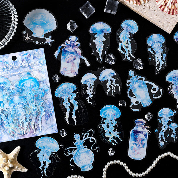 Ocean Waltz Series PET Stickers Oceanic Theme Journal Art