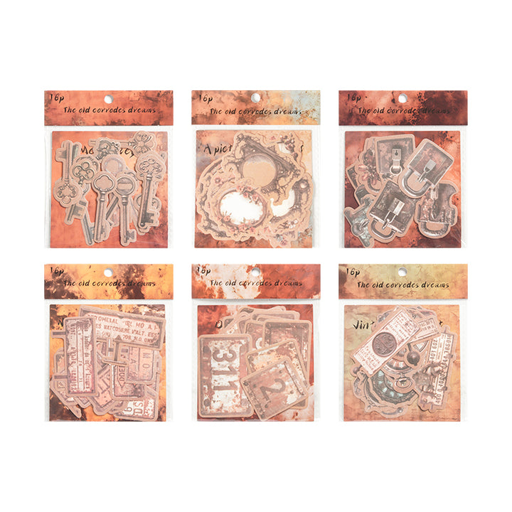Old Erosion PET Stickers Great for Junk Journal