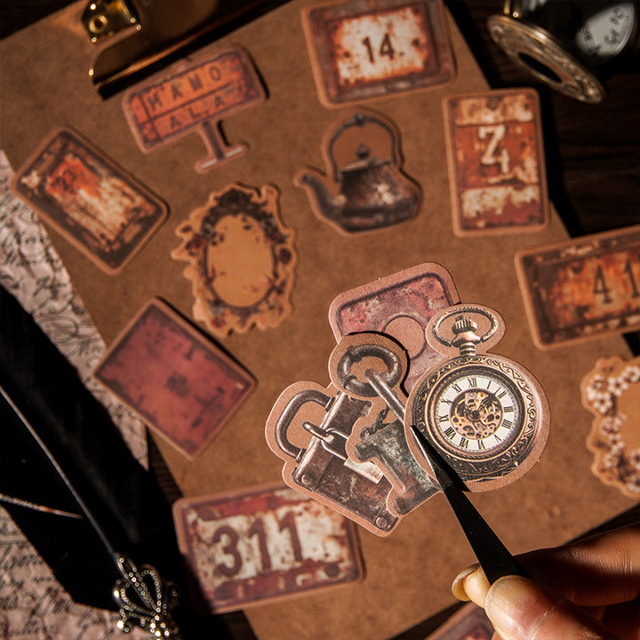 Old Erosion PET Stickers for Dark Theme Journal