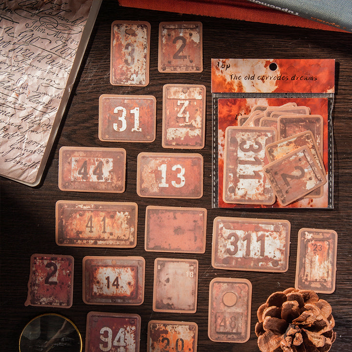 Old Erosion Retro Stickers for Personalized Crafts