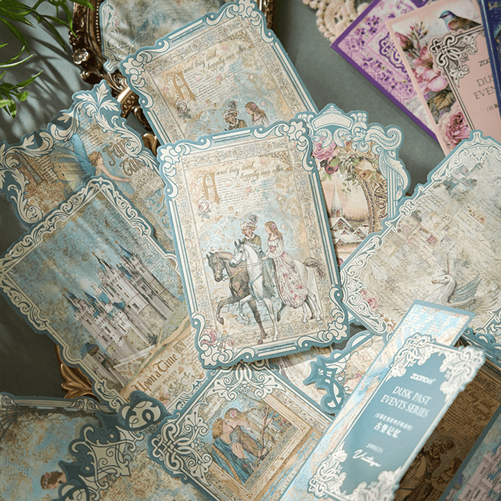 Once upon a time Retro Scrapbook Paper Nature Theme Vintage Style