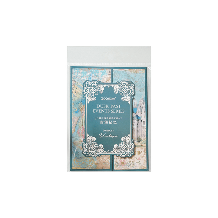 Once upon a time Retro Scrapbook Paper Nature Theme White Background