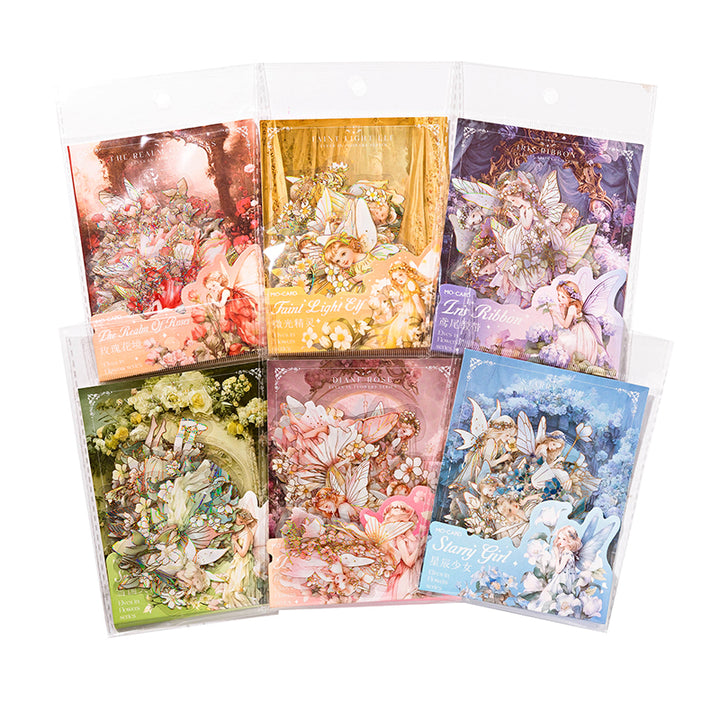 Original Flower Fairy 3D Foil Stickers for Scrapbooking and Collage Decoration