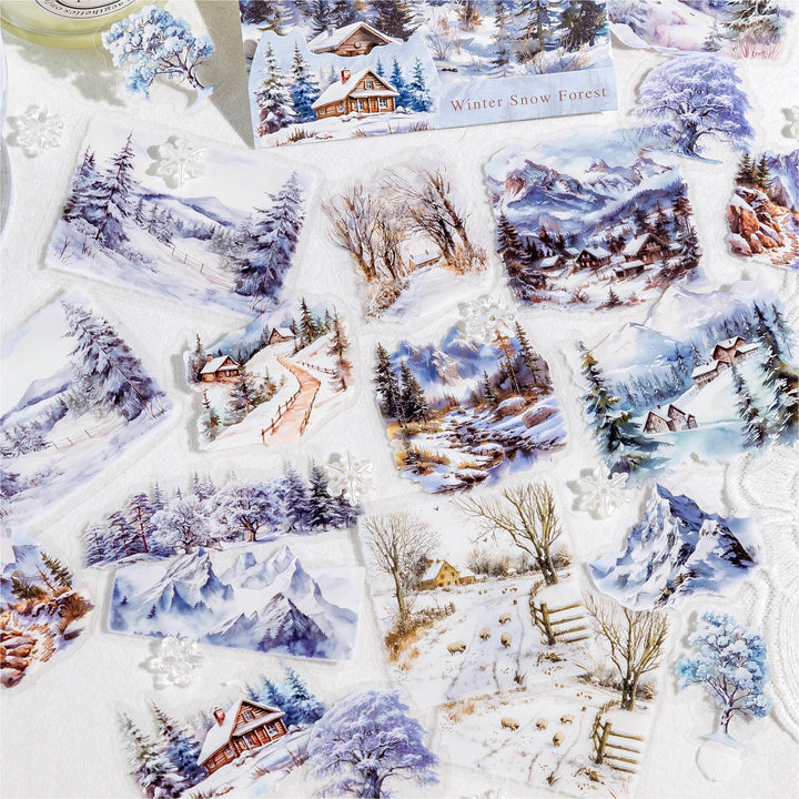 PET Forest and Forest Nature Sticker Set for Seasonal Decoration