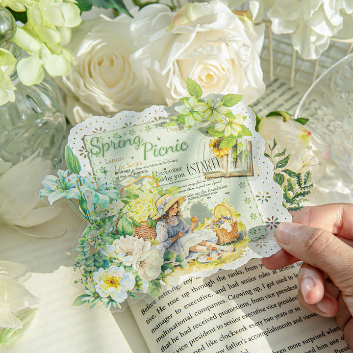 PET Sticker Pack Romantic Flower Shop Pastel Theme