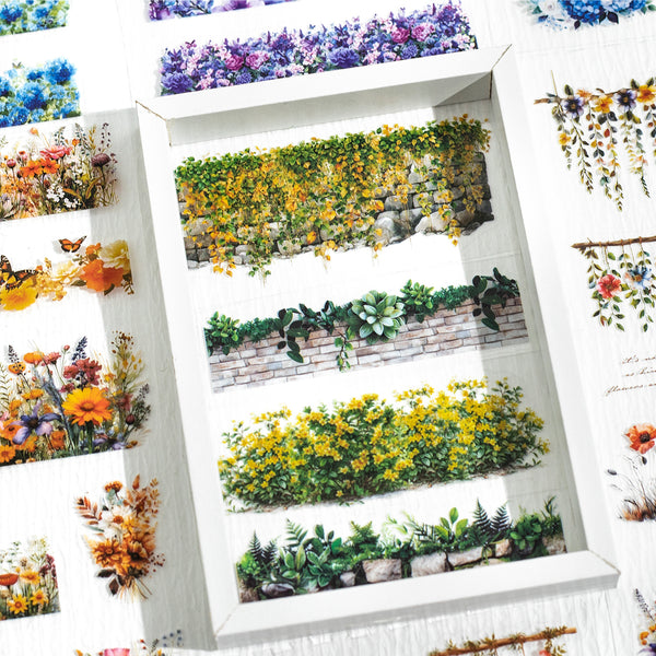 PET Stickers Book Wall Wrapped Greens decorative DIY planner material