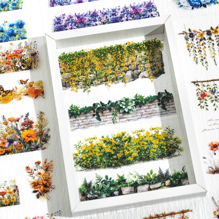 PET Stickers Book Wall Wrapped Greens decorative DIY planner material