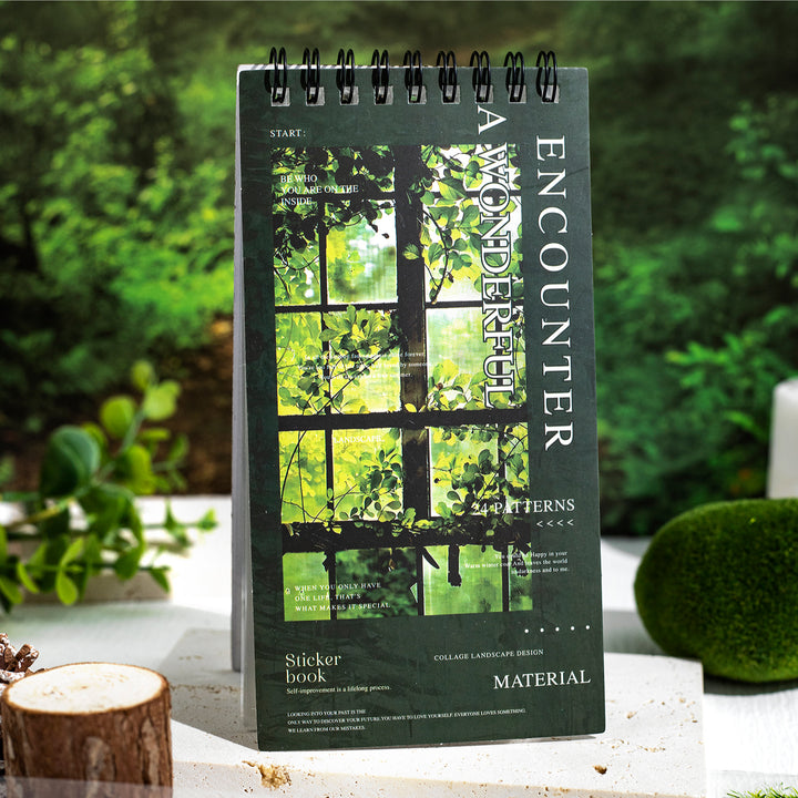 PET Stickers Book Wall Wrapped Greens nature themed washi alternatives