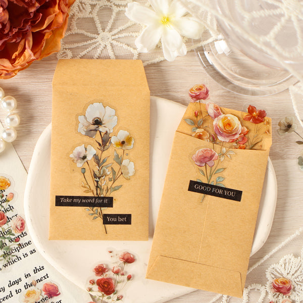 PET Stickers Flower Trade Wind series diary decoration