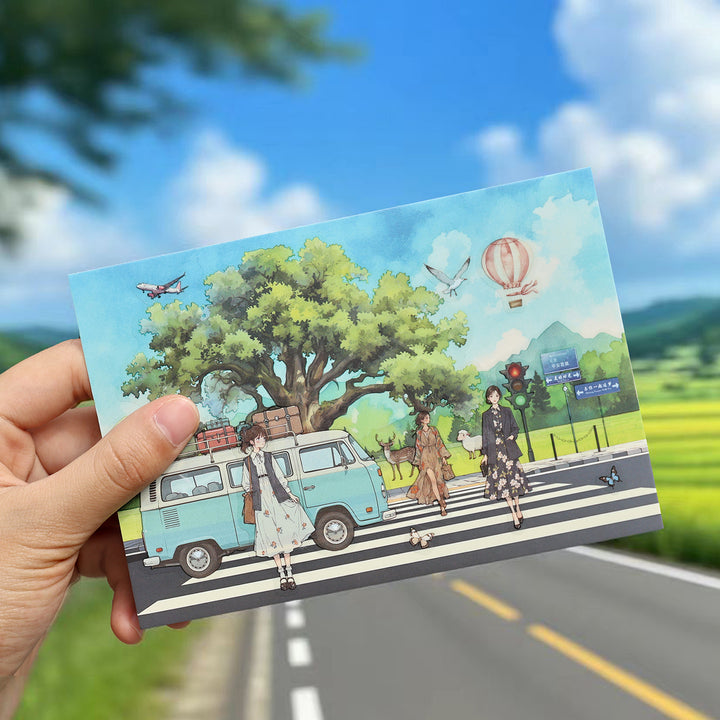 PET Stickers Long Holiday Scenery Creative Journal
