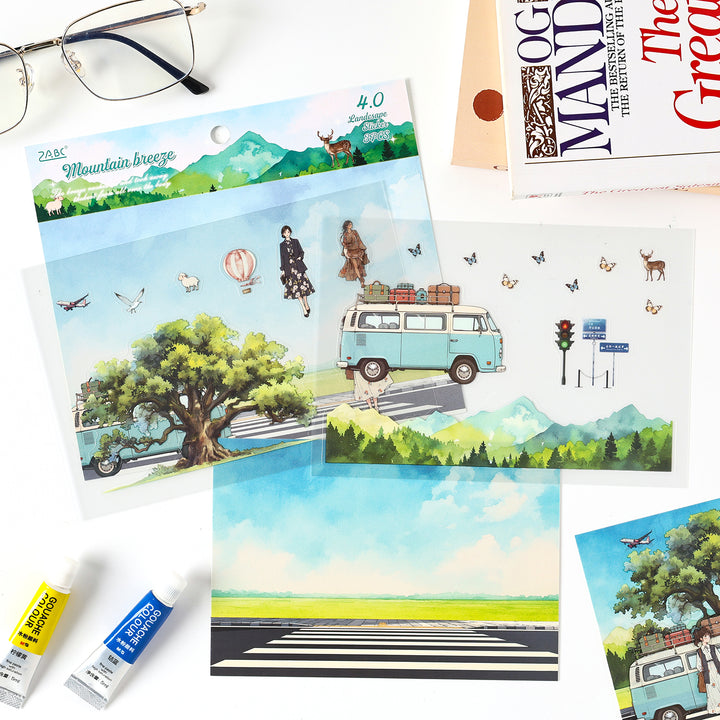 PET Stickers Long Holiday Travel Journal Scrapbook