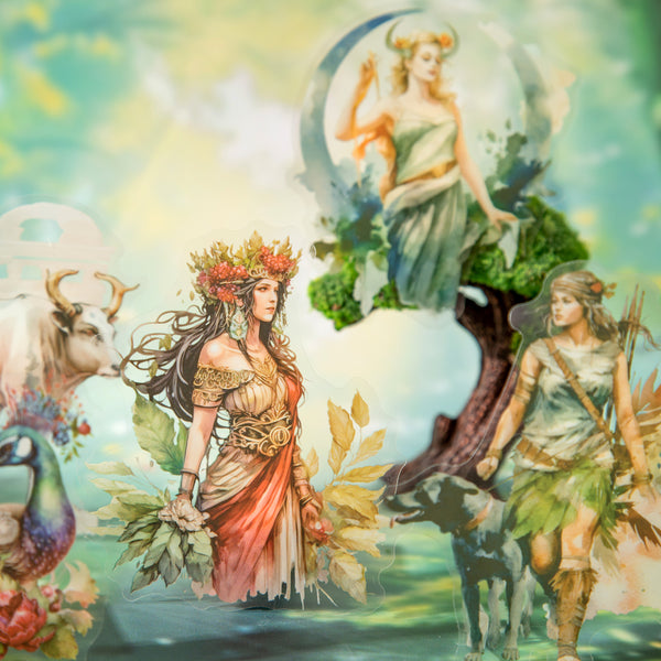 PET Stickers The Book of European Goddesses Retro Mythology Creative Journals