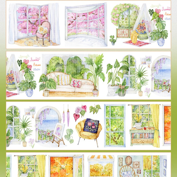 PET Tape Corner Of Home Daily Life Vintage Scrapbook
