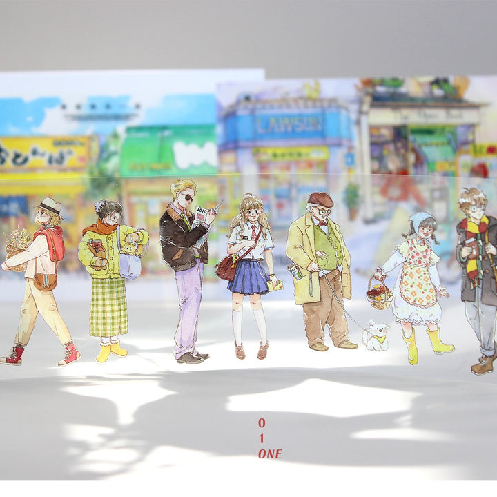 PET Tape Morning Series Cute Characters Collage