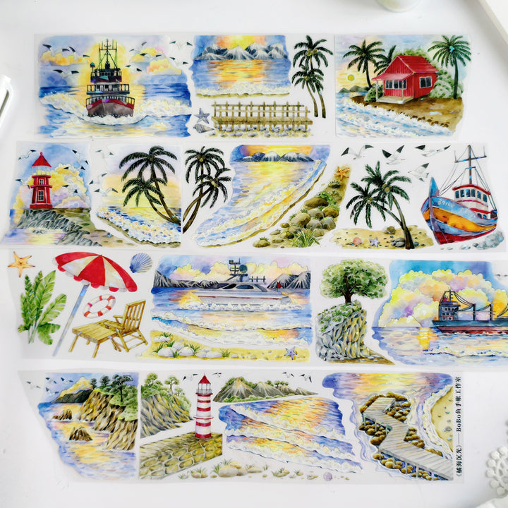 PET Tape Orange Sea Twilight Nature Scenery
