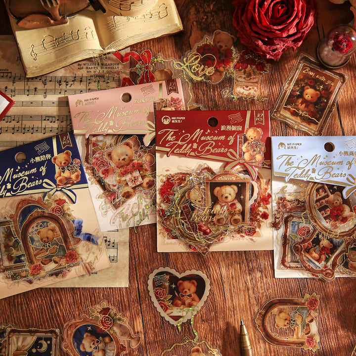 PVC Journaling Stickers Bear Romance House for Decoration