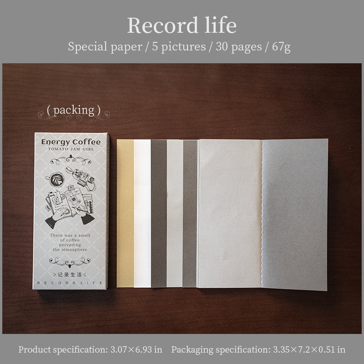 Paper cafe Record Life Planner Embossed Coffee Retro Design Journal
