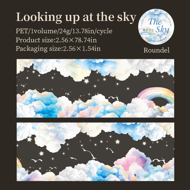 Parallel Scenery Looking Up at the Sky PET Tape Dreamy Starry Night