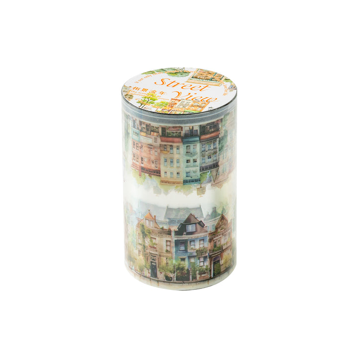 Parallel Scenery PET Tapes Layered Collage Scrapbooking Tape White background