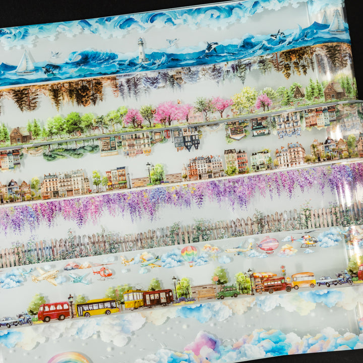 Parallel Scenery PET Tapes Natural Landscape Art Decorative Tape