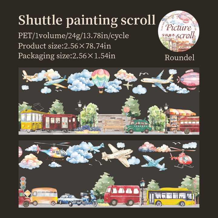 Parallel Scenery Shuttle Painting Scroll PET Tape Artistic Landscape