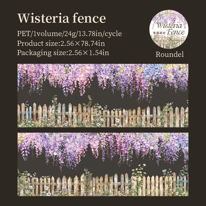 Parallel Scenery Wisteria Fence PET Tape Floral Aesthetic