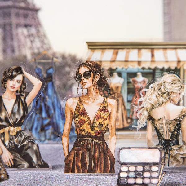 Paris Salon Fashion Girls Stickers Aesthetic