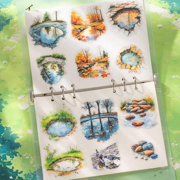 Path of Puddles Stickers Scenery Natural Cute Landscape