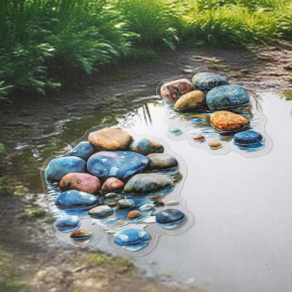 Path of Puddles Stickers Scenery Natural DIY Decoration