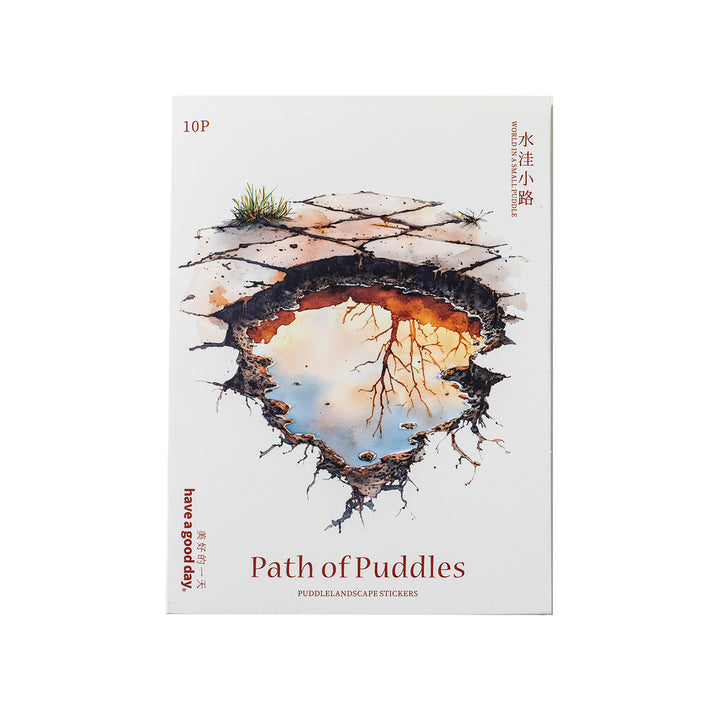Path of Puddles Stickers Scenery Natural Nature Inspired