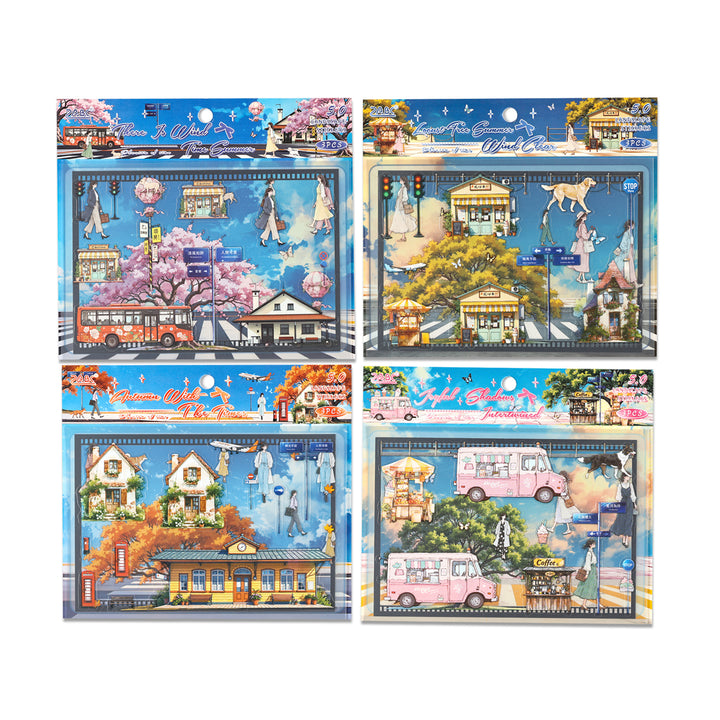 Phantom of Time Stickers Scenic Scenes Suitable for Art Projects