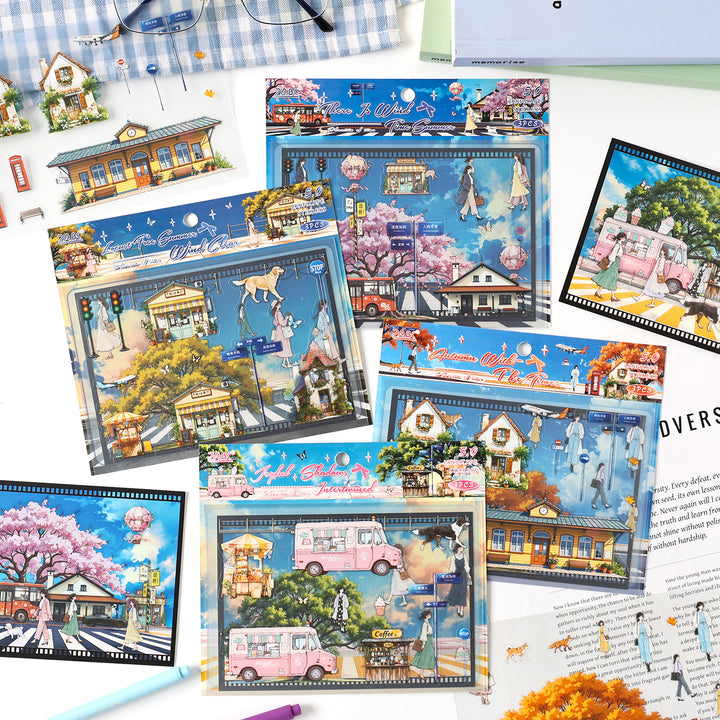 Phantom of Time Writing Paper Stickers Scenic Decorations Suitable for Personalization