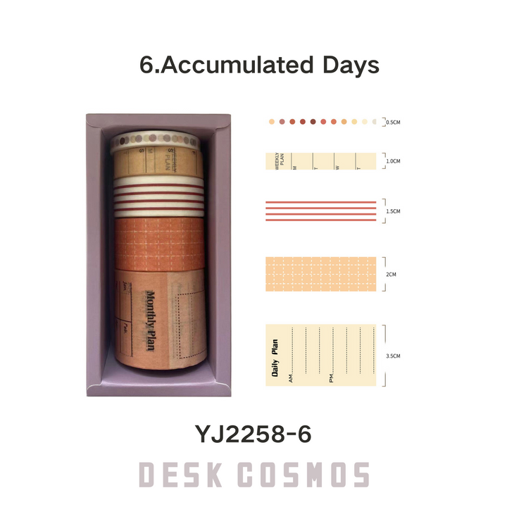 Pick Up Time Daily Accumulation Washi Tape Retro Pattern Scrapbooking