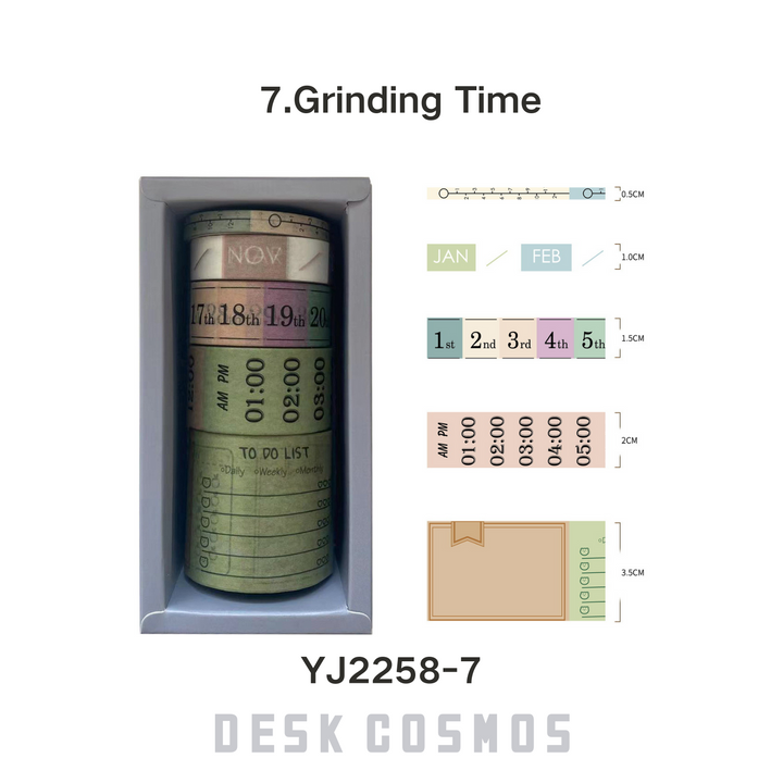 Pick Up Time Grinding Time Washi Tape Elegant and Functional